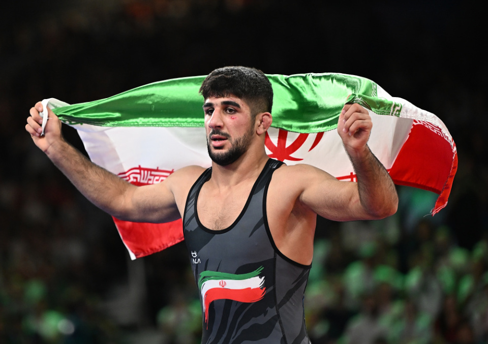 跆拳道男子公斤级决赛,伊朗选手胜出 跆拳道男子公斤级决赛,伊朗选手胜出